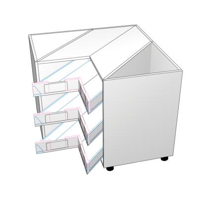 3 Corner Drawers Top Drawer not equal no front