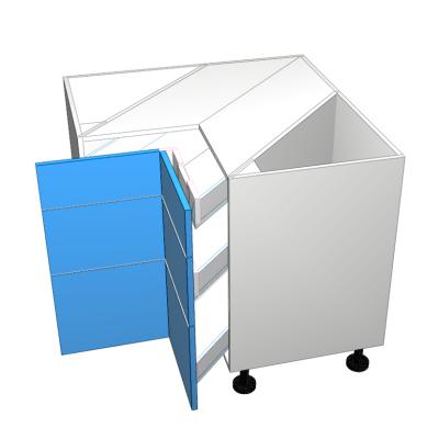 3 Corner Drawers Top Drawer not equal