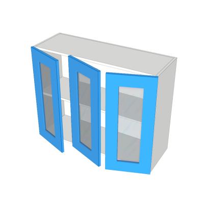 3 door overhead glass cabinet