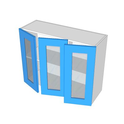 3 door overhead glass cabinet