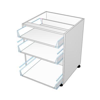 3 drawers top 2 not equal no drawer fronts
