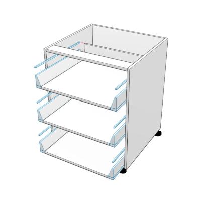 3 equal drawers no drawer fronts