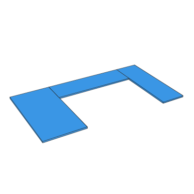 U Shape with 900 Island on left